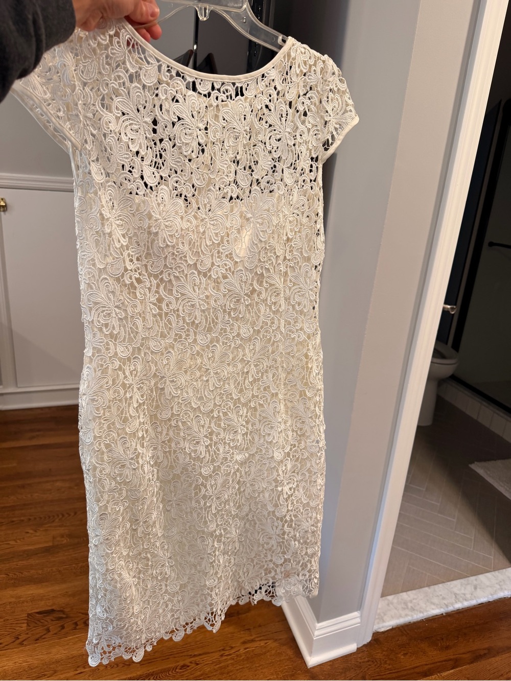 Adrianna Papell Ivory Floral Lace Sheath Dress